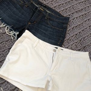 White and denim JOES shorts